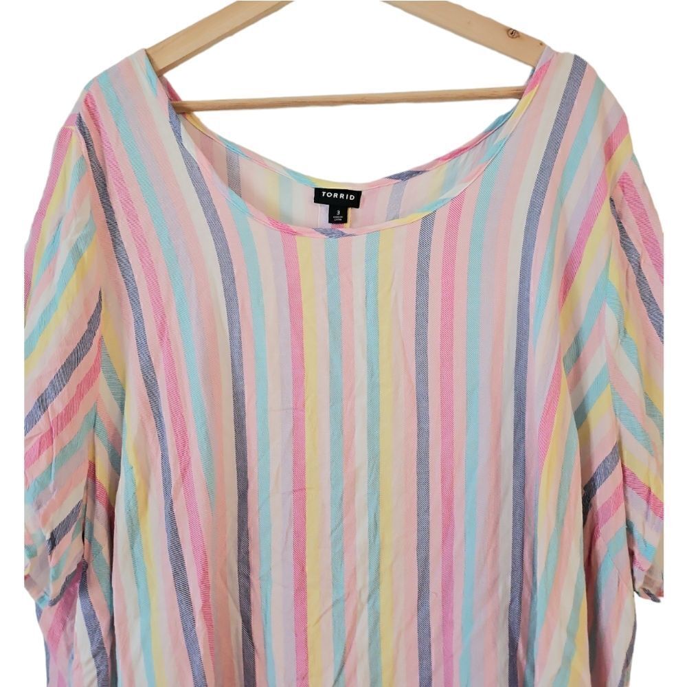 Torrid Multi Color Button Back Stripe Abbey Rayon… - image 7